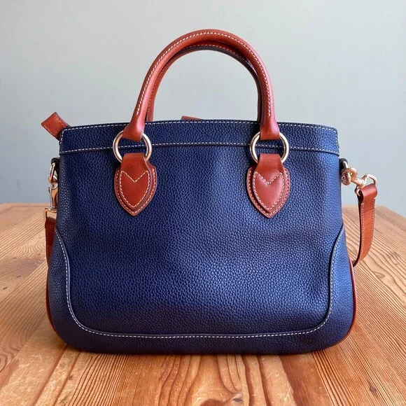 Dooney & Bourke Navy Pebble Grain Lexington Shopper Large Tote Bag - 0801TH - Picture 3 of 7